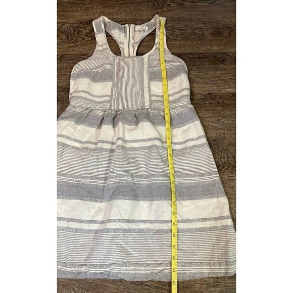 Lou & Grey Striped Sleeveless Linen Racerback Casual Mini Dress Jumper Size 2 - Picture 3 of 8